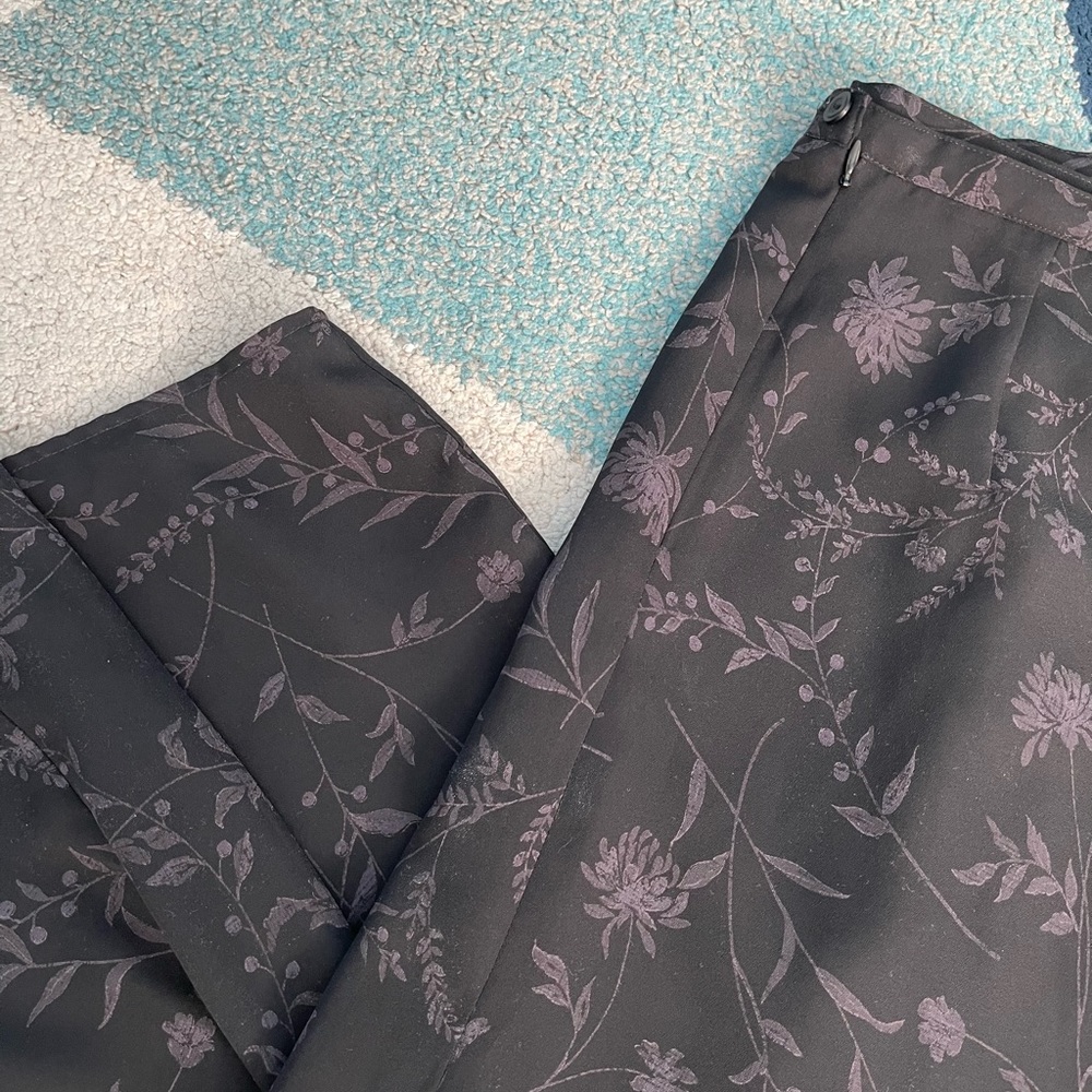 Vintage Floral Black Skirt